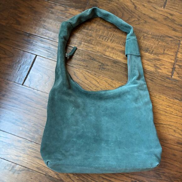 Harbour 2nd Green Suede Hobo Shoulder Bag Bohemian Genuine Leather